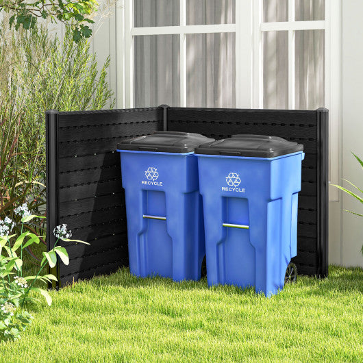 Outdoor Privacy Fence Screen with 5 Ground Stakes for Garden Yard Patio-Black