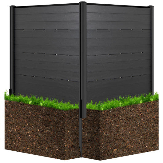 Outdoor Privacy Fence Screen with 5 Ground Stakes for Garden Yard Patio-Black