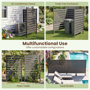 Outdoor Privacy Screen Fence for Backyard Pool Lawn-Gray