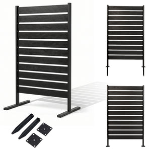 Outdoor Privacy Screen Fence for Backyard Pool Lawn-Black