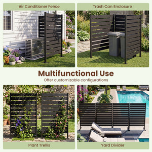 Outdoor Privacy Screen Fence for Backyard Pool Lawn-Black