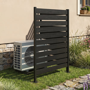 Outdoor Privacy Screen Fence for Backyard Pool Lawn-Black