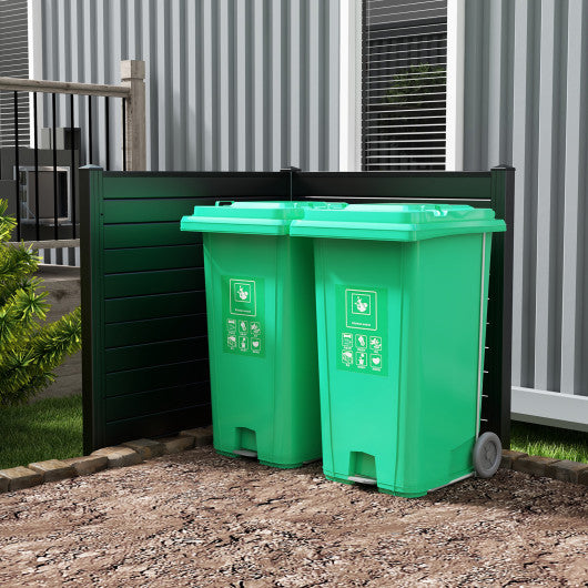 Freestanding 48 x 48 Inch Air Conditioner Fence with Metal Ground Stakes-Black