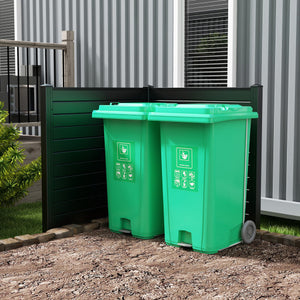 Freestanding 48 x 48 Inch Air Conditioner Fence with Metal Ground Stakes-Black