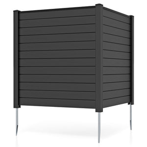 Freestanding 48 x 48 Inch Air Conditioner Fence with Metal Ground Stakes-Black