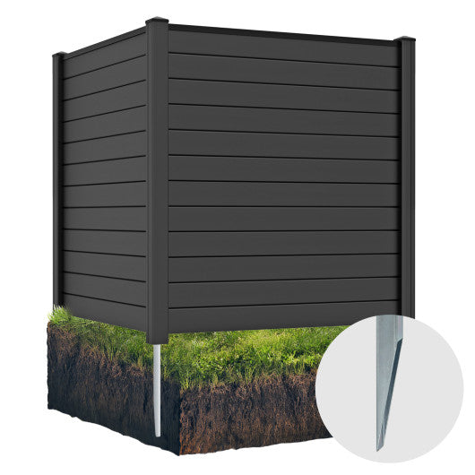 Freestanding 48 x 48 Inch Air Conditioner Fence with Metal Ground Stakes-Black