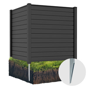 Freestanding 48 x 48 Inch Air Conditioner Fence with Metal Ground Stakes-Black