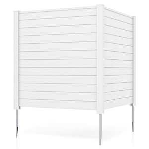 Freestanding 48 x 48 Inch Air Conditioner Fence with Metal Ground Stakes-White
