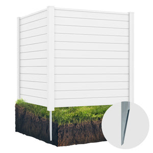 Freestanding 48 x 48 Inch Air Conditioner Fence with Metal Ground Stakes-White