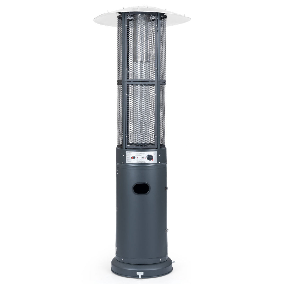 Outdoor Propane Patio Heater with Glass Tube and Tilt-Over Protection-Darkgray