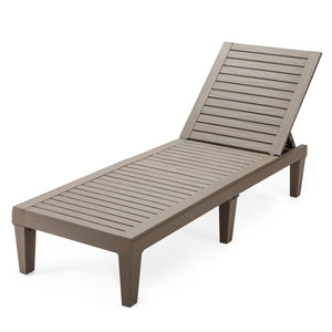 Outdoor Recliner Chair with 5-Position Adjustable Backrest-Brown