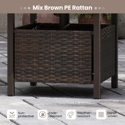 2-in-1 Nesting Coffee Table Set of 2 for Living Room and Bedroom-Rustic Brown