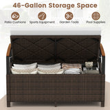 Outdoor Storage Bench Deck Box Patio Furniture with Cushion-White