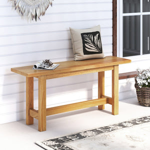 Outdoor Teak Wood Bench for Porch Backyard and Poolside