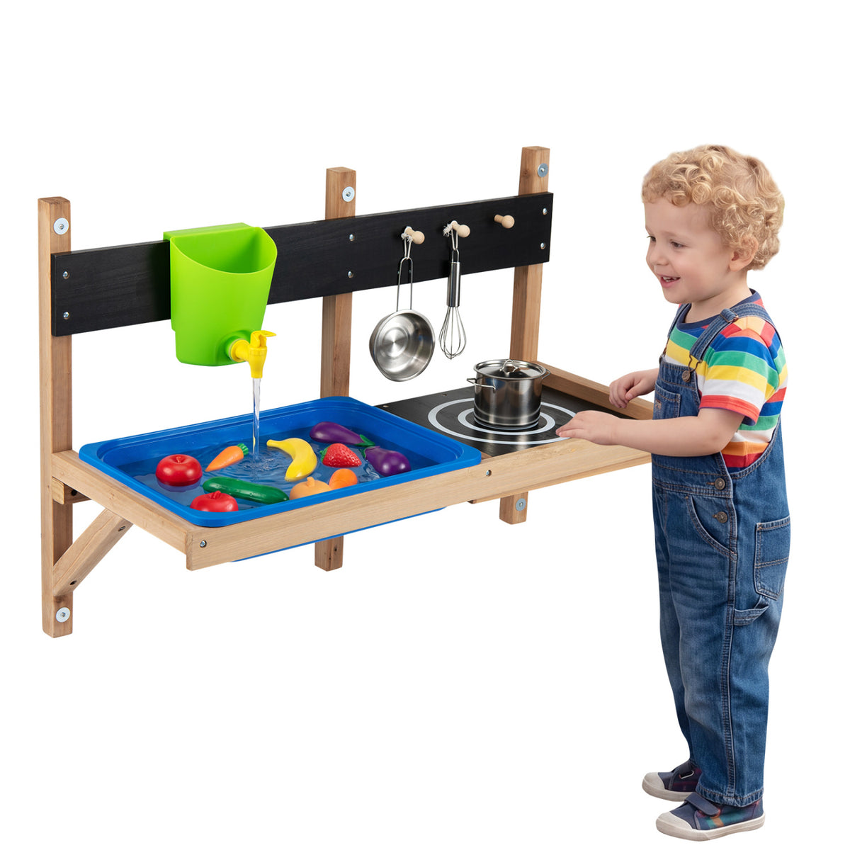 Outdoor Wall Mounted Mud Kitchen for Kids Ages 3+