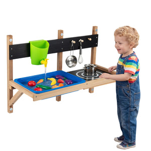Outdoor Wall Mounted Mud Kitchen for Kids Ages 3+