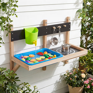 Outdoor Wall Mounted Mud Kitchen for Kids Ages 3+