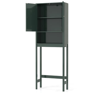 Over The Toilet Storage Cabinet with Fluted Doors-Green