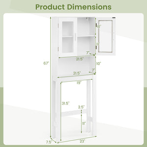 Over the Toilet Bathroom Storage Cabinet with Adjustable Shelf