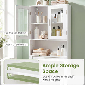 Over the Toilet Bathroom Storage Cabinet with Adjustable Shelf