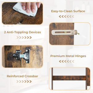 Over the Toilet Storage Cabinet with Toilet Paper Holder-Rustic Brown