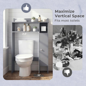 Over the Toilet Storage Cabinet with Toilet Paper Holder-Gray
