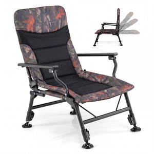 Oversized Foldable Fishing Chair for Adults with Armrest-Multicolor