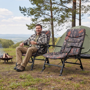 Oversized Foldable Fishing Chair for Adults with Armrest-Multicolor