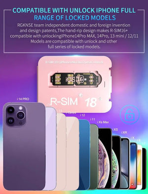 R-SIM18+ RSIM 18+ Nano Unlock Card For iPhone 14 Plus 13 12 11 Pro Max XR iOS 16