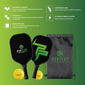 Pursonic The Ultimate Pickleball High Performance Set –4 Paddles, 4 Balls & 2 Carry Bag by Pursonic