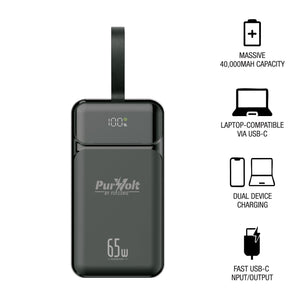 Power & Protection Bundle: 40,000mAh Power Bank, LED Fast Charger & Smart Tracker by Pursonic