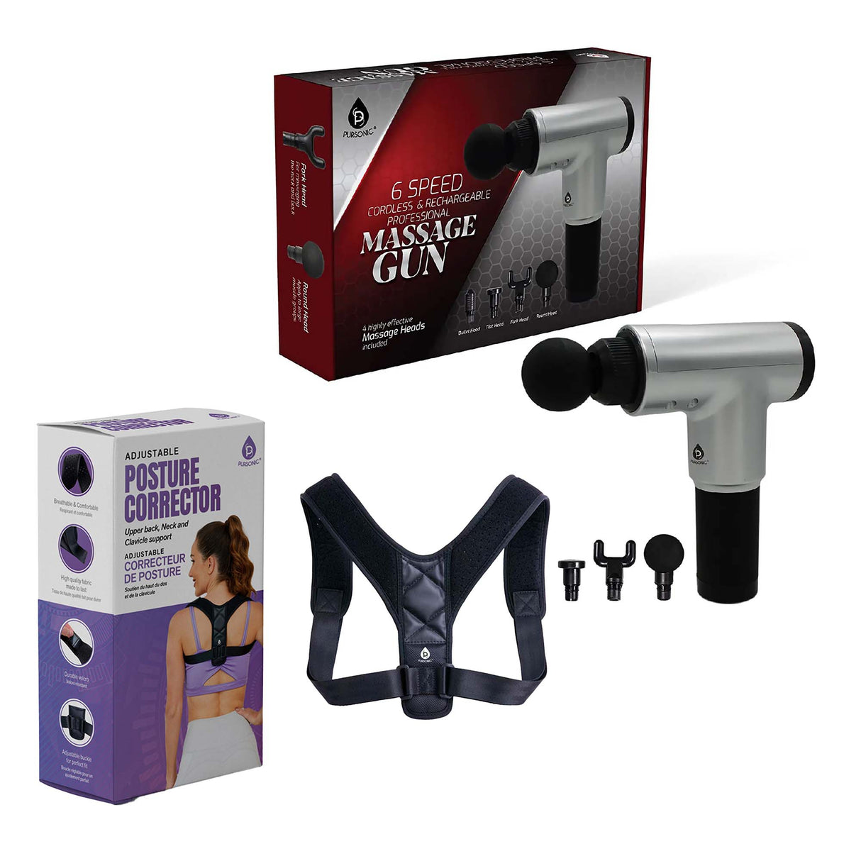 Pursonic Ultimate Pain Relief and Posture Support Bundle by Pursonic