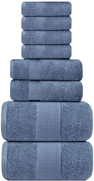 Resort Collection Soft Bath Towel Set 8 Pcs Luxury Hotel Plush Absorbent Cotton
