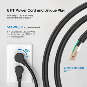 CRST 2 Pack 8 Outlet Metal Heavy Duty Power Strip  2100J Surge Protector 15A 1875W Mountable Wide Spaced Power Bar 6FT Flat Plug Extension Cord