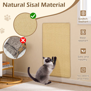 4 Pieces Cat Scratcher Mat Set 32  x 20 Inch Pads for Cats