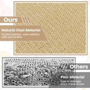 12 Pieces Cat Scratcher Mat Set 24  x 16 Inch Natural Sisal Pads