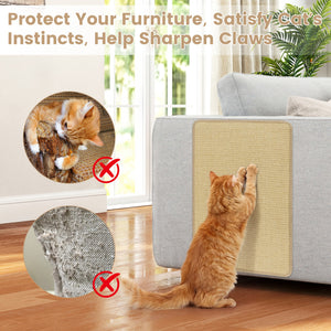12 Pieces Cat Scratcher Mat Set 24  x 16 Inch Natural Sisal Pads