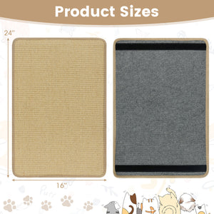 12 Pieces Cat Scratcher Mat Set 24  x 16 Inch Natural Sisal Pads