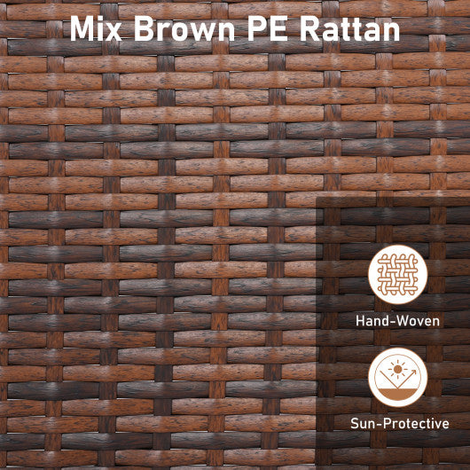 PE Rattan Wicker Ottomans Set of 2 with Removable Cushions-Beige