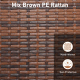 PE Rattan Wicker Ottomans Set of 2 with Removable Cushions-Beige