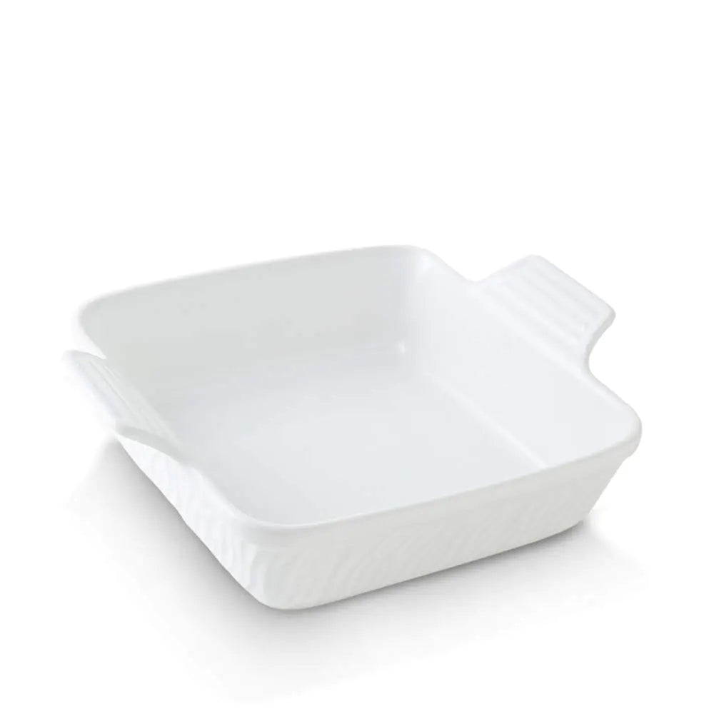 KOOV Ceramic Bakeware 8x8 Baking Dish Square Baking Pan Ceramic Baking Dish Brownie Pans for Cake Dinner Kitchen Texture Series (White)