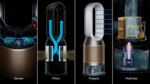 Dyson Purifier Humidify+Cool PH2 De-NOx Tower in White/Gold