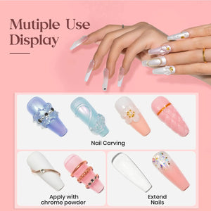 MIZHSE Solid Builder Gel, Nail Sculpture Gel Non-Sticky 4 Colors Nude Clear White Pink Hard Builder Gel Nails UV LED Nail Extension Gel For Nail Salon Home Manicure C-Classic Colors * 4