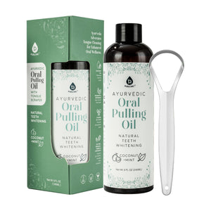 Pursonic Ayurvedic Oral Pulling Oil Bundle – 3-Pack with Tongue Scrapers for Natural Teeth Whitening, Fresh Breath & Holistic Oral Health by Pursonic