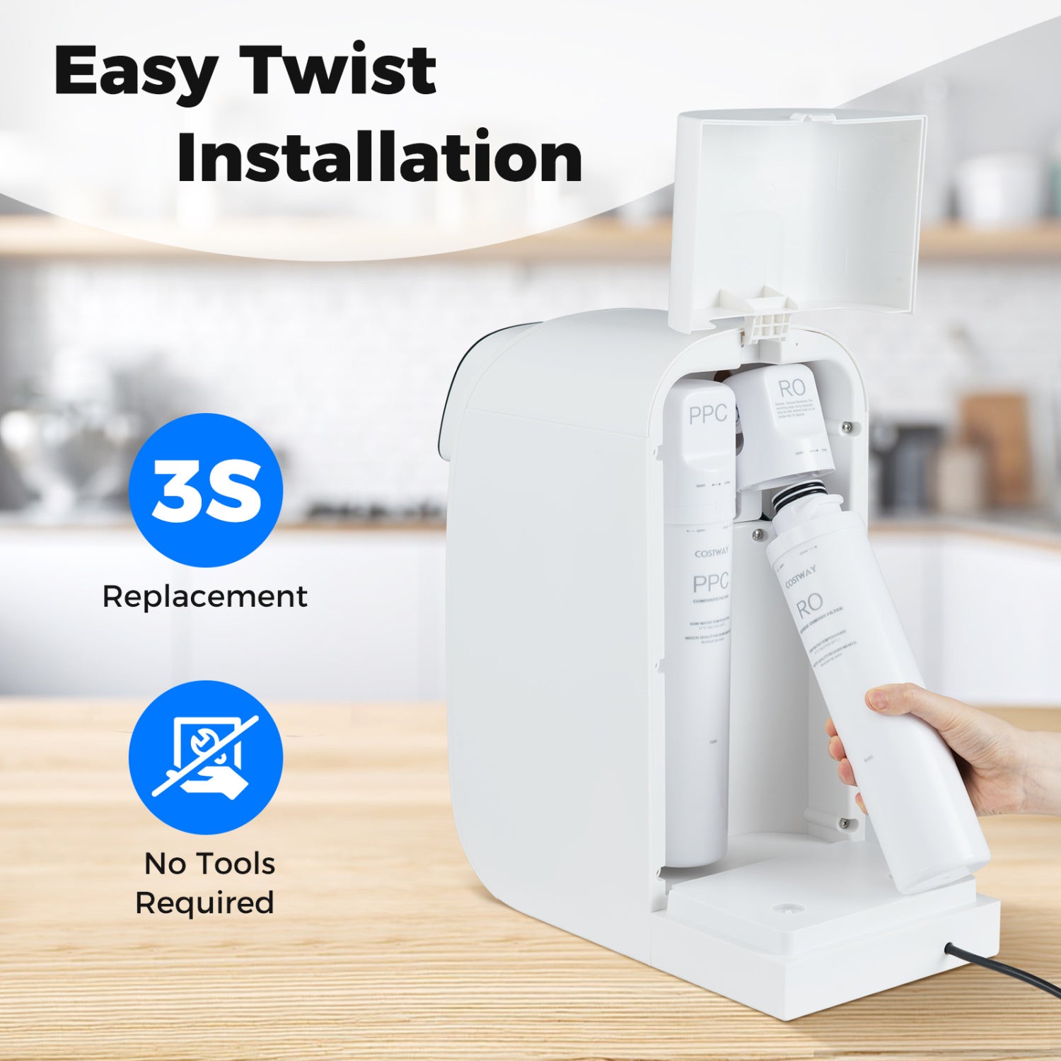 RO Filter Replacement for Countertop Reverse Osmosis System 0.0001 Micron