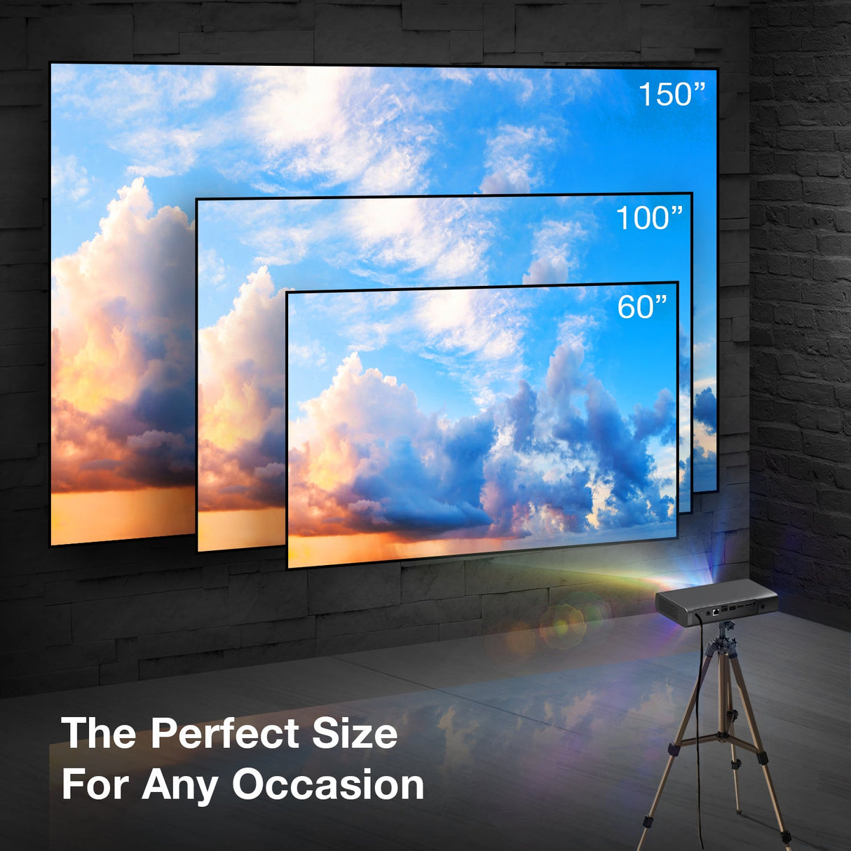 REXING PRD615 Smart Home Projector 750 ANSI Lumens HD