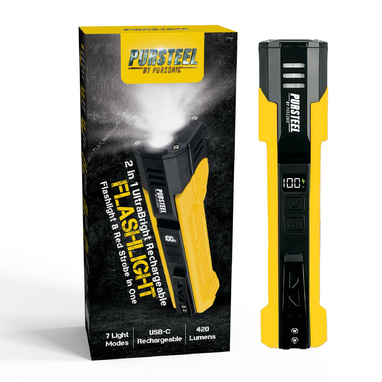 Essential Power & Precision Kit: Pursonic Drill, Electric Screwdriver, Handy Solutions Tools & Ultra Bright Flashlight