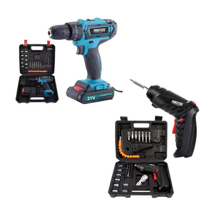 Power Tool Bundle: 21V Cordless Drill & Rechargeable Electric Screwdriver (47-Piece Set)