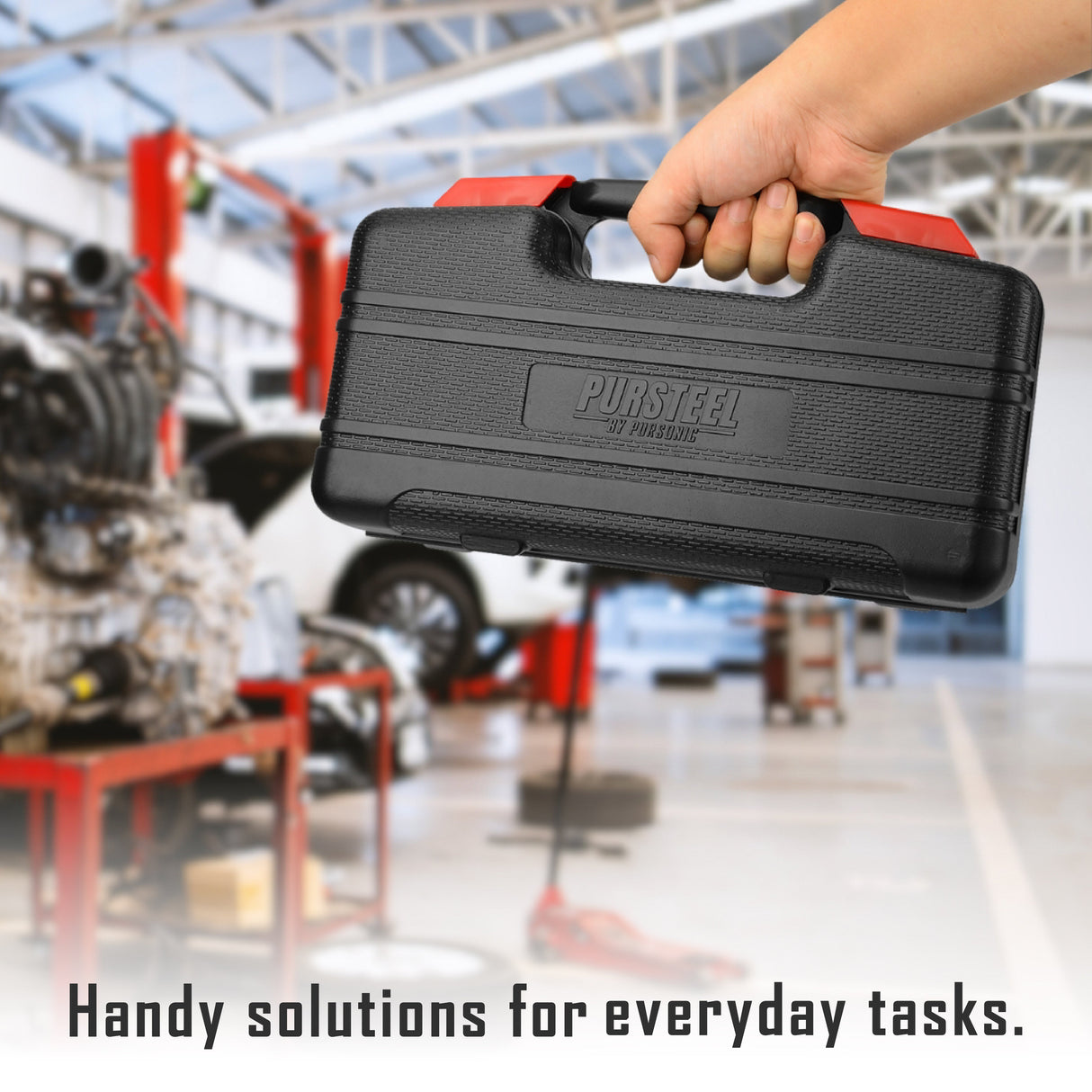 Pursonic UltraBright Flashlight + Handy Solutions 39-Piece Household Tool Kit Bundle by Pursonic