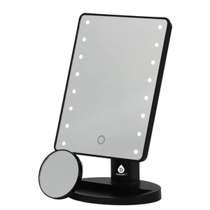 Him’s and Her’s Pursonic LED Lighted Vanity Makeup Mirror Bundle – Black & White Set with 5X Magnifying Mini Mirrors